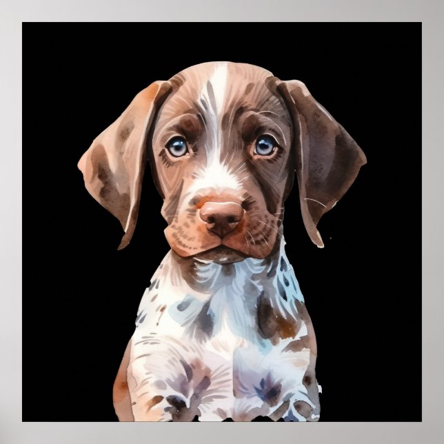 Niedlicher illustrierter Hund Poster (Vorne)