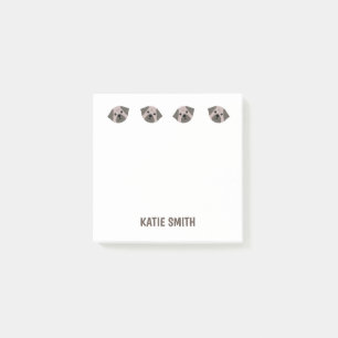 Niedlicher Illustrierter Mops Paw Post-it Klebezettel