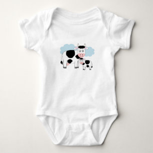 Niedlicher illustrierter T - Shirt "Mutterkuh und