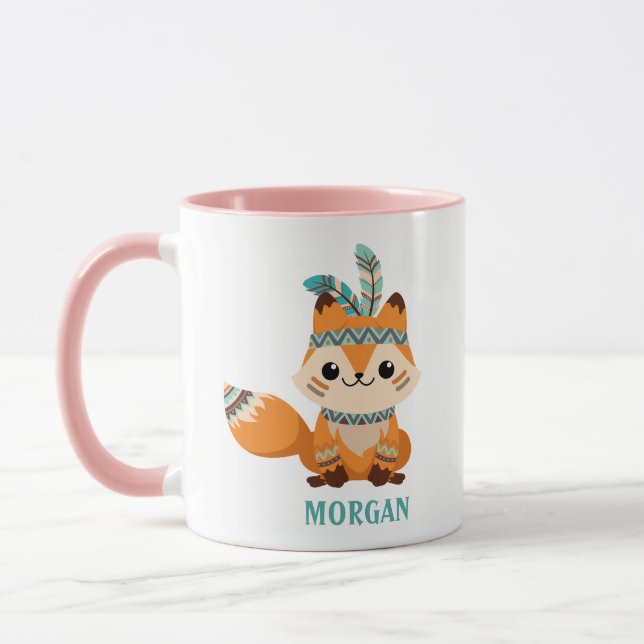 Niedlicher indischer Fox, Personalisienname, Vs 2 Tasse (Links)