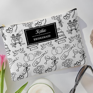 Niedlicher Individuelle Name Bridesmaid Vorschlag Zubehörtasche