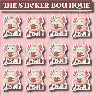 Niedlicher Individuelle Name Cosy Axolotl Coffee S Aufkleber