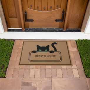 Niedlicher individuelle Name für Black CAT-Signatu Fußmatte