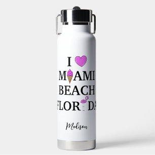 Niedlicher individuelle Name Miami Beach Trinkflasche