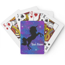 Niedlicher Individuelle Name Schwarz/Lila Einhorng