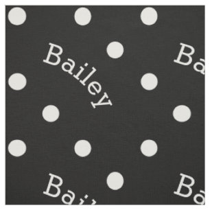Niedlicher Individuelle Name Schwarz-Weiß-Polka-D Stoff
