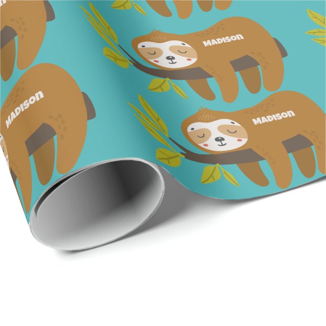 Niedlicher individuelle Name- und Farbschlitz Geschenkpapier (Rolleneckpunkt)