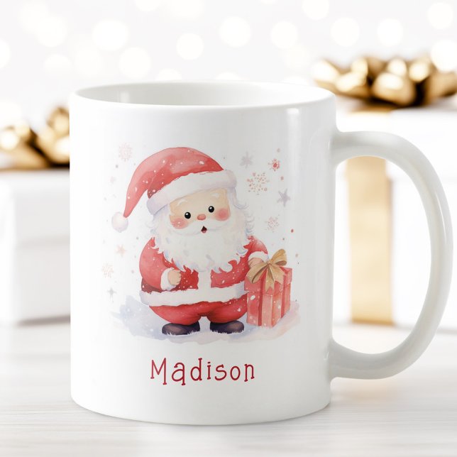 Niedlicher individuelle Name zur Santa Aquarell-Il Kaffeetasse (Von Creator hochgeladen)