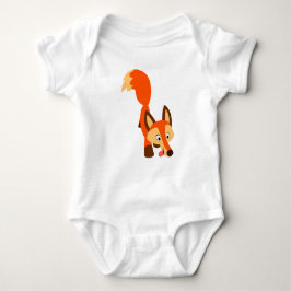 Niedlicher inquisitiver Cartoon Fox Baby Bodysuit Strampler