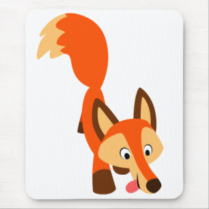 Niedlicher inquisitiver Cartoon Fox Mousepad