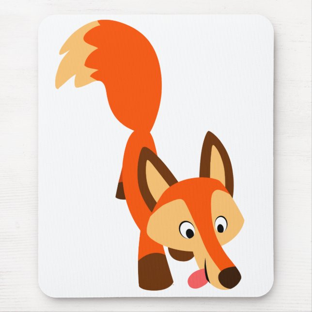 Niedlicher inquisitiver Cartoon Fox Mousepad (Vorne)