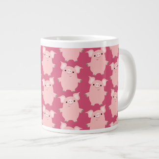 Niedlicher inquisitiver Cartoon Schweine Jumbo-Tas Jumbo-Tasse