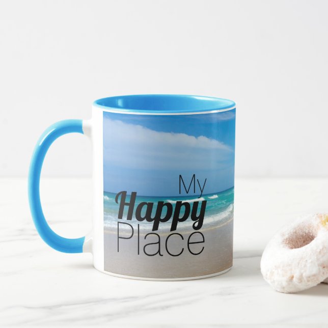Niedlicher Inspirationsstrand liebt meinen glückli Tasse (Mit Donut)