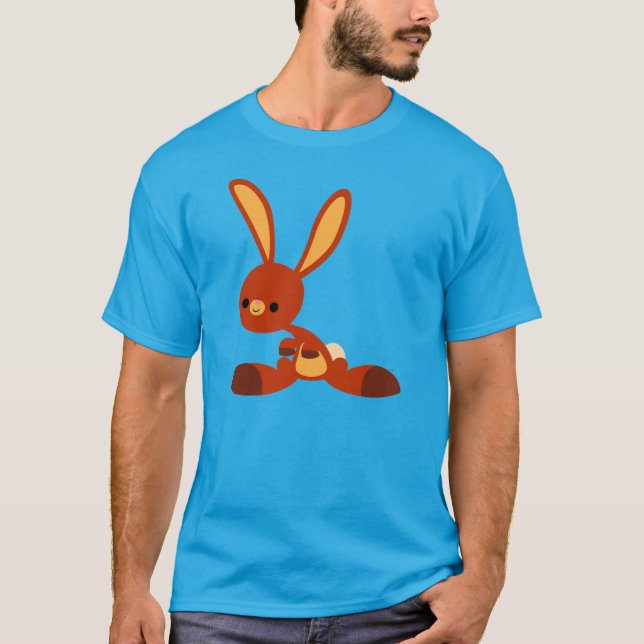 Niedlicher interessierter Cartoon Rabbit T - Shirt (Vorderseite)