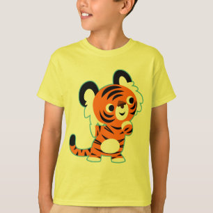 Niedlicher interessierter Cartoon Tiger Children T T-Shirt