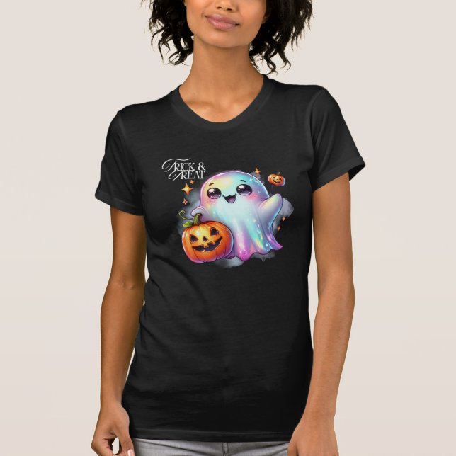 Niedlicher Iridescent Ghost Halloween T - Shirt (Vorderseite)
