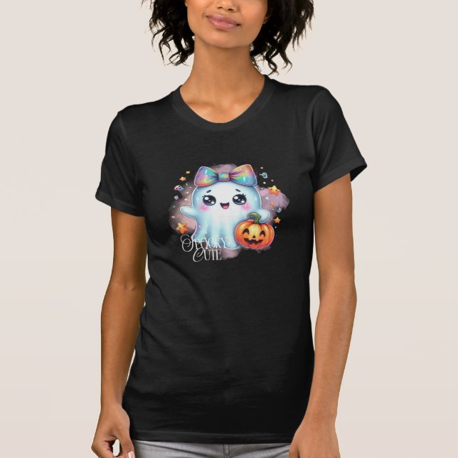 Niedlicher Iridescent Ghost Halloween T - Shirt (Vorderseite)