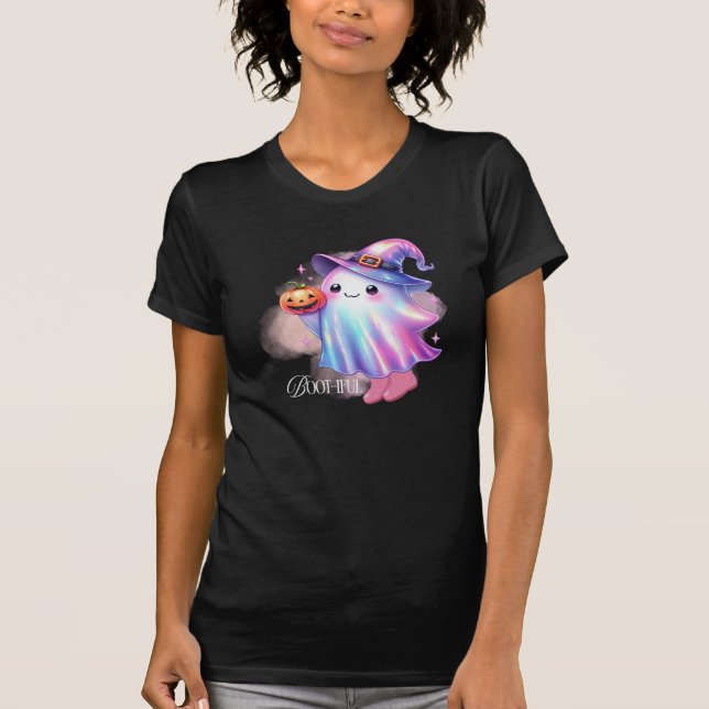 Niedlicher Iridescent Ghost Halloween T - Shirt (Vorderseite)