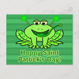 Niedlicher Irish Saint Patrick's Day Frog Postkarte