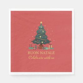 Niedlicher italienischer Buon Natale Custom Tree Serviette