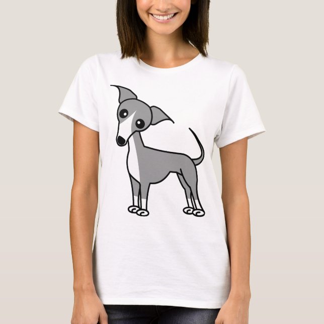 Niedlicher italienischer Windhund - Grau T-Shirt (Vorderseite)