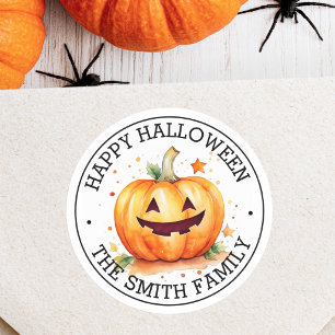 Niedlicher Jack-o-Laterne Happy Halloween Runder Aufkleber
