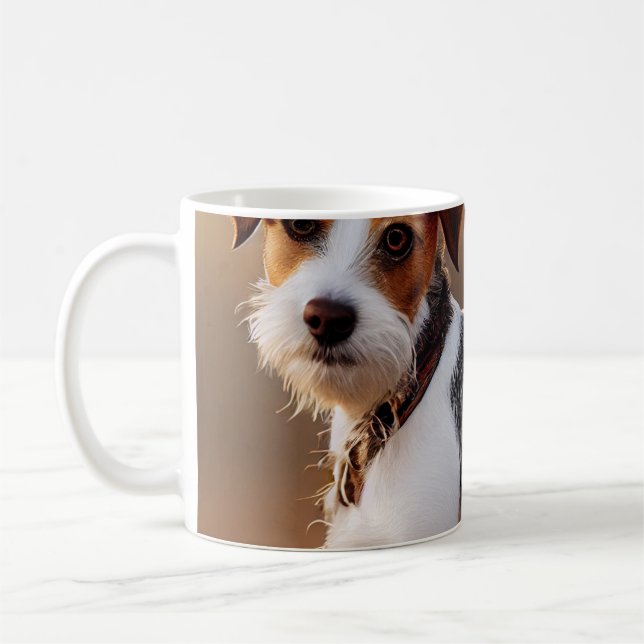 Niedlicher Jack Russel Terrier Dog Foto Kaffeetasse (Links)