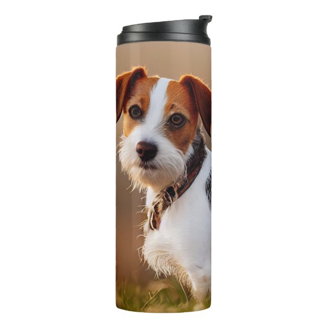 Niedlicher Jack Russel Terrier Dog Foto Thermosbecher (Nach links gedreht)