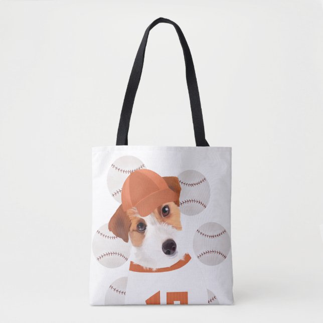 Niedlicher Jack Russell Dog Baseball Jersey und Ba (Vorderseite)