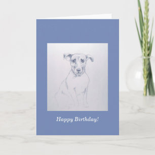 Niedlicher Jack Russell Dog Bleistift zeichnend Karte