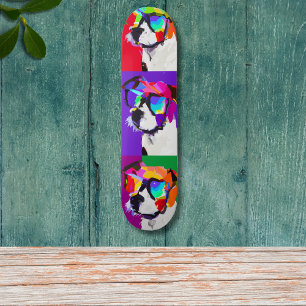 Niedlicher Jack Russell Portrait Pop Art Style Skateboard