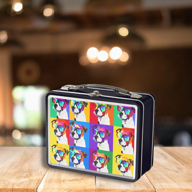 Niedlicher Jack Russell Terrier im Stil Pop Art Metall Brotdose (Von Creator hochgeladen)