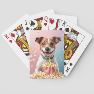 Niedlicher Jack Russell Terrier mit Popcorn Spielkarten