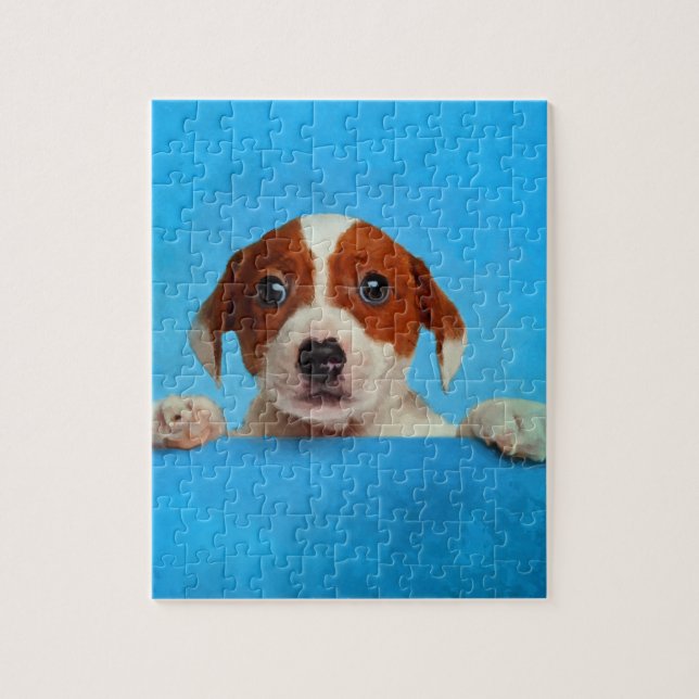 Niedlicher Jack-Russell-Terrier-Welpe Puzzle (Vertikal)