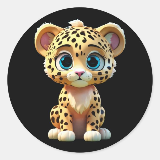 niedlicher Jaguar Runder Aufkleber (Vorderseite)