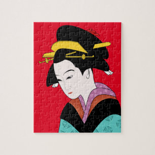 Niedlicher japanischer Geisha Puzzle