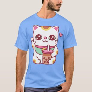 Niedlicher japanischer Maneki Neko Kat mit Bubble  T-Shirt