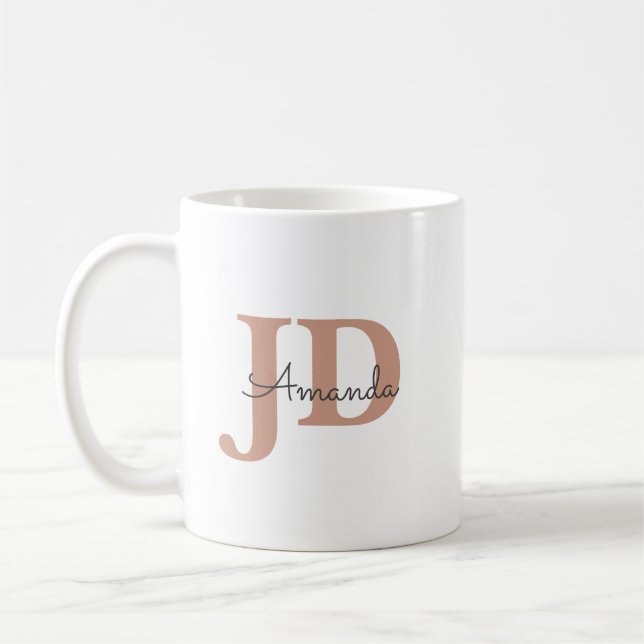 Niedlicher JD Abschluss Personalisierter Name Kaffeetasse (Links)