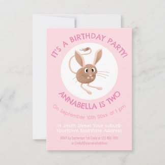 Niedlicher Jerboa mit langem Ohr personalisierter  Einladung