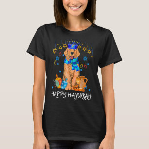 Niedlicher jüdischer Golden Retriever Dog Menorah  T-Shirt