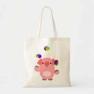 Niedlicher Juggling Cartoon Schweinebag Tragetasche