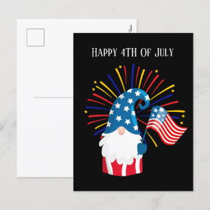 niedlicher Juli Vierte Gnome Holiday Postkarte