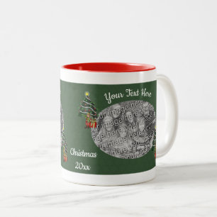 Niedlicher Junge Elf Tree Weihnachten Personalisie Zweifarbige Tasse