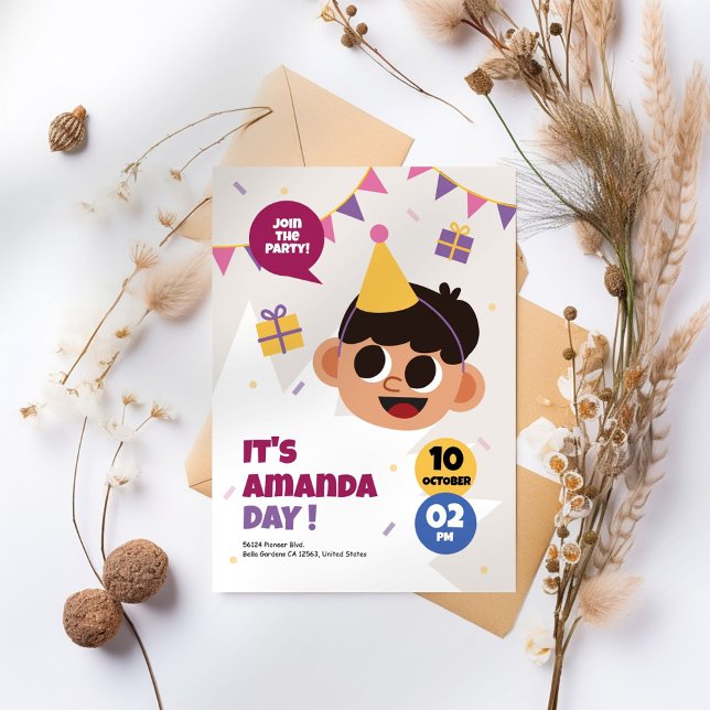 Niedlicher Junge Geburtstagsparty Einladung (Von Creator hochgeladen)