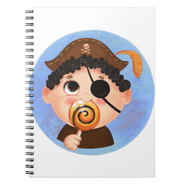 Niedlicher Junge in einem Piratenkostüm Notizblock (Vorderseite)