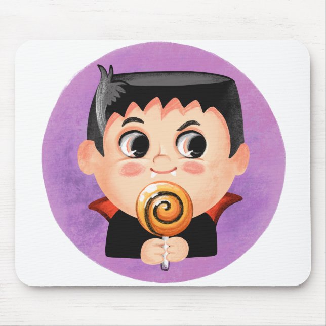 Niedlicher Junge in einem Vampirkostüm Mousepad (Vorne)