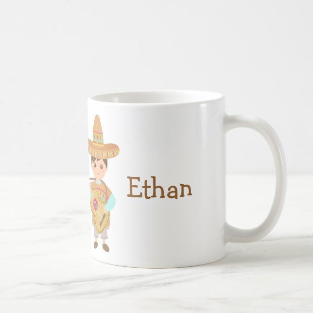 Niedlicher Junge mexikanische Kaffeetasse (Rechts)