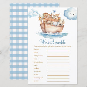 Niedlicher Junge Noahs Ark Baby Shower Word Scramb