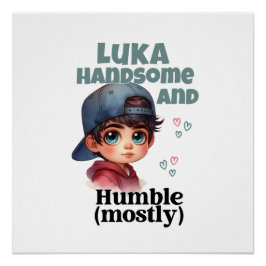 Niedlicher Junge schön und bescheiden Poster