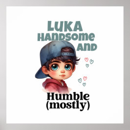 Niedlicher Junge schön und bescheiden Poster